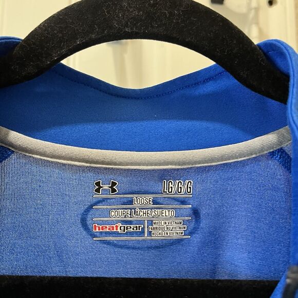 Under Armour Pullover Mens L Large Blue Long Sleeve Quarter Zip Mock Training - Picture 5 of 10